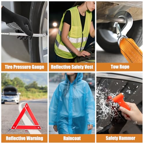 Roadside Emergency Kit with Scissor Jack for Car Safety Kit Emergency Roadside Kit for Car