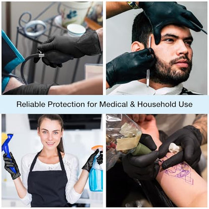 1st Choice Black Nitrile Gloves Disposable Latex Free - Exam Grade Black Gloves for Cooking, Medical, Dental, Cleaning - 4mil - size: X-Large, style: 2 Boxes of 100