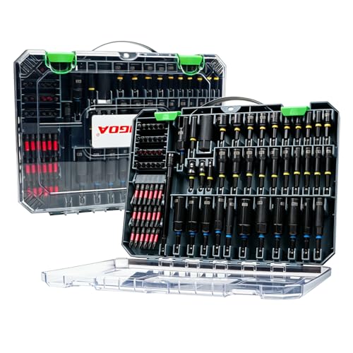 80-Piece Magnetic Impact Nut Driver Set, Metric & SAE Impact Sockets & S2 Bits, with Socket Adapters, Bit Holder, Chrome Vanadium Steel