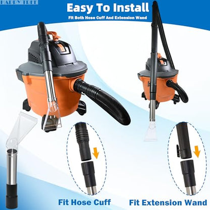 Happy Tree Universal Fit All Existing Shop Vacs with 2-1/2" &1-7/8" &1-1/4" Adapter Wet Extraction Accessory for Upholstery & Carpet Cleaning & Auto Detailing Shop Vac Extractor Attachment Hose Kit - size: Small