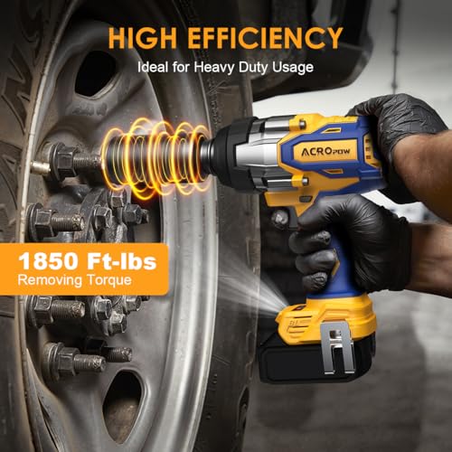 Cordless Impact Wrench 3/4" for DEWALT 20V Battery | High Torque 1850FT-LBS Brushless Impact Driver, Auto-Stop Reverse, Variable Speed, Heavy Duty Impact Gun (Bare Tool) - size: 1850 FT-LBS