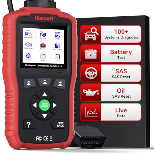 iCarsoft OBD2 Scanner for Volvo/Saab, VOL V1.0 All Systems in-Depth Diagnostic Tool, Oil Reset/SAS Reset/Live Data, Code Reader Scan Tool, CAN-FD Supported -Lifetime Free Updates - style: For VOLVO/SAAB