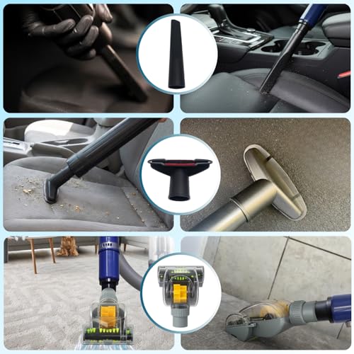 Household Cleaning Kit Vacuum Cleaner Accessories & Air Driven Pet Upholstery Turbo Brush Vacuums Nozzle Tool Pet Attachment Swivel Head with 35mm to 32mm Vacuum Attachment Adapter for Shark Miele