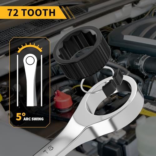 GRENPRO Ratcheting Wrench Set, 23PCS Combination Wrench Sets, Wrench Set Metric and Standard & SAE, 6-18mm & 1/4" to 3/4" with Color Ring, Ratchet Set With Roll Up Pouch, CRV Socket Mechanic Tool Sets - style: 23PCS Ratcheting Wrench Set Metric&SAE With C
