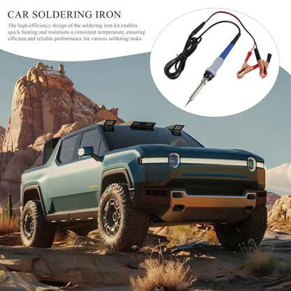 BETOOKY Heavy Duty Car Soldering Iron Kit 12-24v Portable Electric Soldering Tool with Ceramic Core and Metal Tips for Quick Heating and Safe Welding Repair on Dc12v-24v Vehicles
