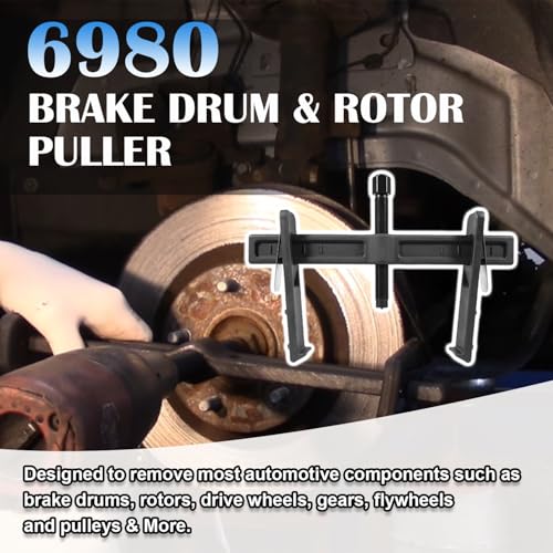 6980 Brake Drum and Rotor Puller Kit/Brake Drum Hub Puller/Brake Rotor Removal Tool for Removing Brake Drums, Rotors, Drive Wheels, Gears, Flywheels and Pulleys