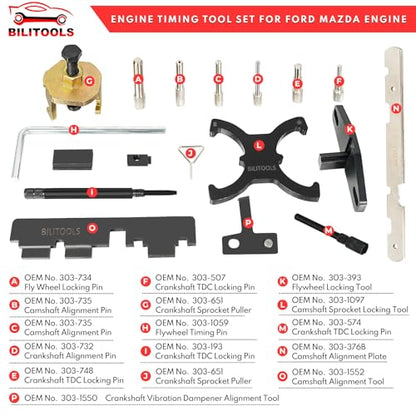 BILITOOLS 1.5 1.6 Ecoboost Engine Timing Tool Kit Compatible with Ford Mazda | OEM No. 303-1097 303-1550 303-1556