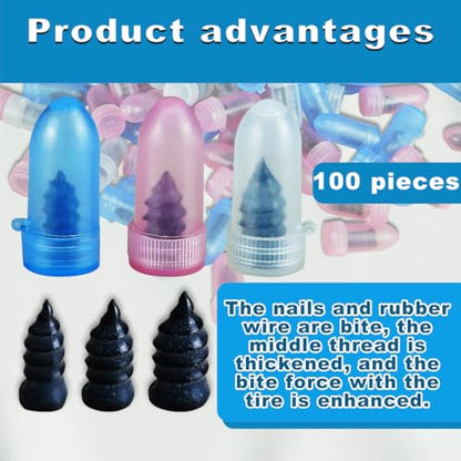 100 Count Tire Repair Screws with Screwdriver 3 Size Tire Mending Nail Plugs Tyre Repair Kit - size: 3 Size 100 Count