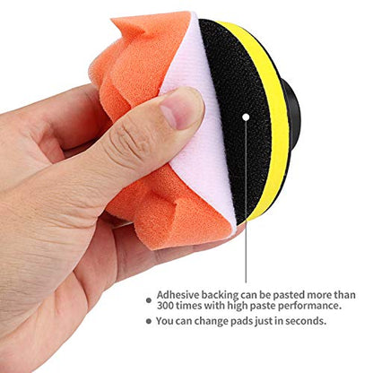 Kshineni 3 Inch Drill Buffing Pad, 11 Pcs Car Foam Polishing Pads Kit, Drill Buffer Polisher Attachment Buffing Kit for Car Polishing, Waxing, Sealing Glaze - size: 3Inch-11Pcs