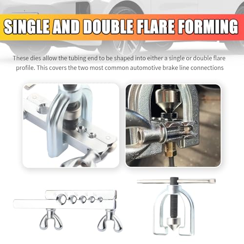 3/16" Brake Line Kit,Universal Brake Line Flaring Tool Kit with 24 Inverted Fittings & Tube Bender,Portable Brakes Lines Repair Kits as Automotive Tools for Most Hydraulic Systems