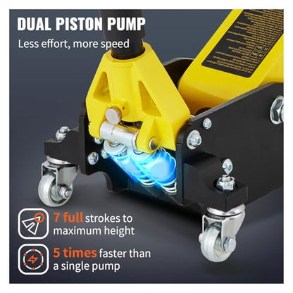 Car Jack 1.5-3T Floor Aluminum&Steel Racing W/Single Pistons Quick Lift Pump Tire Change Lifting Repair Tool(3 Ton) - color: 3 Ton