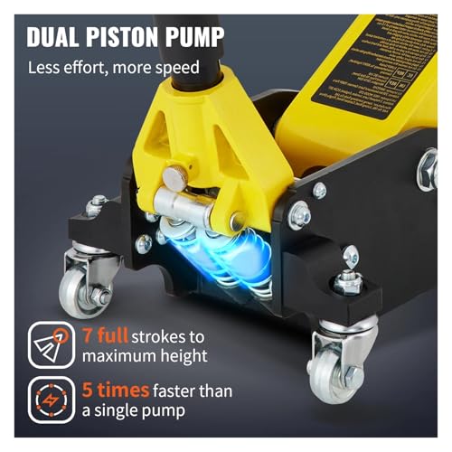 Car Jack 1.5-3T Floor Aluminum&Steel Racing W/Single Pistons Quick Lift Pump Tire Change Lifting Repair Tool(2.5 Ton) - color: 2.5 Ton