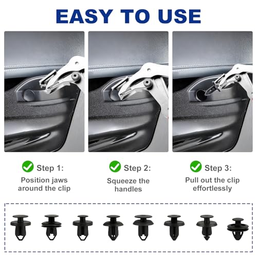 Trim Removal Tool, Car Clip Pliers, Professional Plastic Fastener Remover, Damage-Free Auto Door Trim, Push Pin & Interior Exterior Disassembly Tool