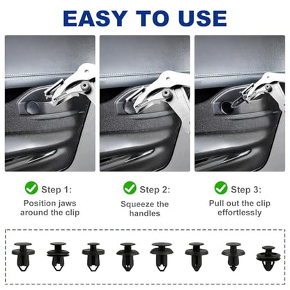 Trim Removal Tool, Car Clip Pliers, Professional Plastic Fastener Remover, Damage-Free Auto Door Trim, Push Pin & Interior Exterior Disassembly Tool