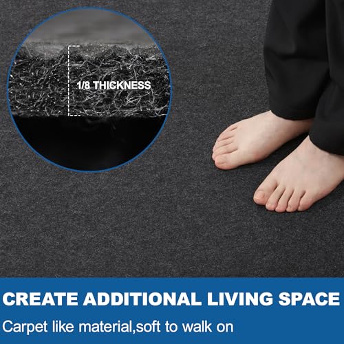 Garage Mats for Floor 7'5" x 17' - Premium Felt + Rubber Backing Thickened Oil Spill Resistant Garage Pad Non-Slip Waterproof Durable Cut to Fit Pad Garage Parking Mats for Compact SUVS Sports Car - size: 7'5" x 17'