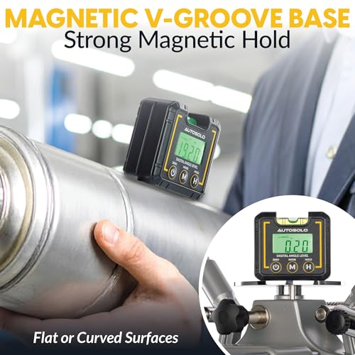 Digital Angle Level Gauge ±0.1° Accuracy - 4-in-1 Magnetic Inclinometer for Camber Caster Alignment Tool & Construction