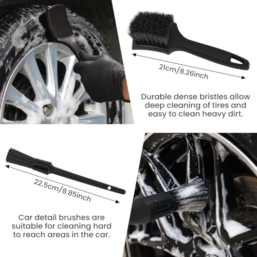 5PCS Wheel Cleaner Brush Kit, Tire Brushes, Rim Cleaner Brush,Car Detailing Brushes, Car Wash Tools for Wheels and Tires No Spatter - color: 5pcs