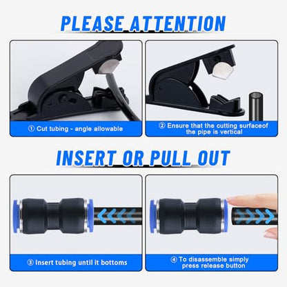 53 Pcs Quick Connect Air Hose Fittings Kit, 1/8" 1/4" 3/8" 1/2" Air Line Quick Connect Fittings with NPT Thread Push To Connect Fittings Pneumatic Fittings Kit Connectors - size: 53PCS