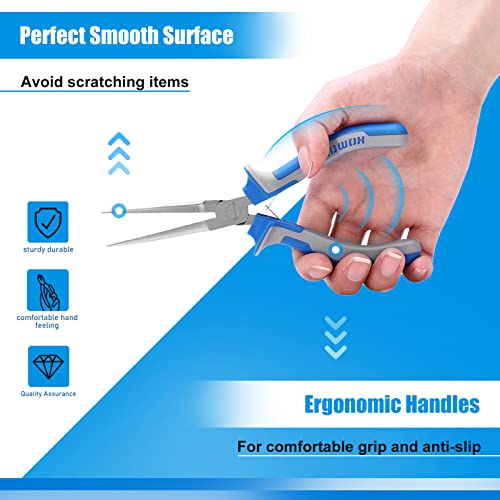 SPEEDWOX 6 Inches Needle Nose Pliers Mini Extra Long Nose | Precision Pliers, Thin Flat Jaws, Wire Looping, With Spring, Jewelry Making Tool Small Item Gripping - style: 6" Needle Nose Plier