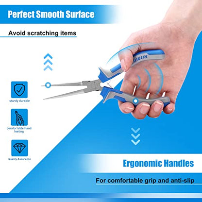 SPEEDWOX 6 Inches Needle Nose Pliers Mini Extra Long Nose | Precision Pliers, Thin Flat Jaws, Wire Looping, With Spring, Jewelry Making Tool Small Item Gripping - style: 6" Needle Nose Plier
