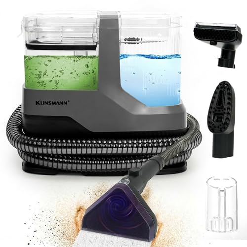Couch & Upholstery Cleaner Machine, Portable Carpet Spot Cleaner Machine | 17KPa Ultra-Strong Suction, Dual Brush Heads, Deep Cleaning Handheld Car Shampooer for Sofa, Rug, Mattress and Furniture