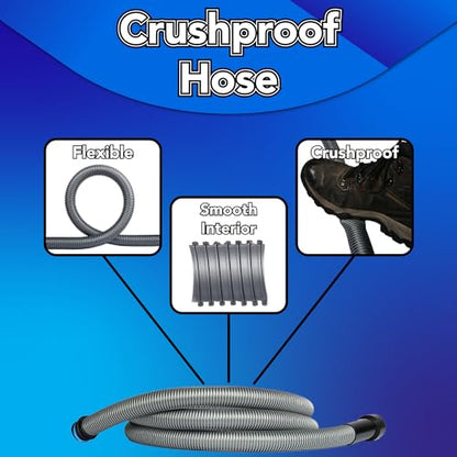 Cen-Tec Systems 94698 Quick Click 10 Ft. Hose for Home and Shop Vacuums with Expanded Multi-Brand Power Tool Adapter Set for Dust Collection - size: 10 Ft. Hose