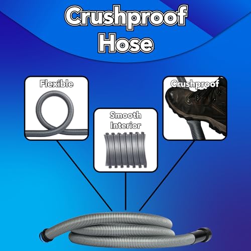 Cen-Tec Systems 94709 Quick Click 16 Ft. Hose for Home and Shop Vacuums with Expanded Multi-Brand Power Tool Adapter Set for Dust Collection - size: 16 Ft. Hose
