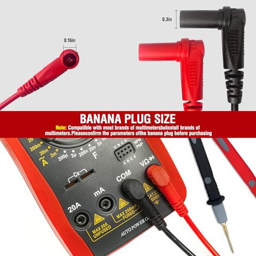 Professional Multimeter Test Leads Kit,Extra-Long Silicone Meter Leads 1000V 20A, High Temperature, Freeze & Tear Resistant for Fluke, Klein,AstroAI, Interchangeable Hard & Soft Probe Tips