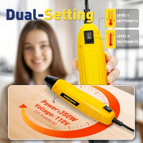 haisstronica 420PCS Heat Shrink Tubing Kit, 3:1 Adhesive Lined Heat Shrink Tube with 350W Mini Heat Gun, Waterproof Insulated Shrink Wrap for Automotive Marine Wiring Repair - size: 420 PCS