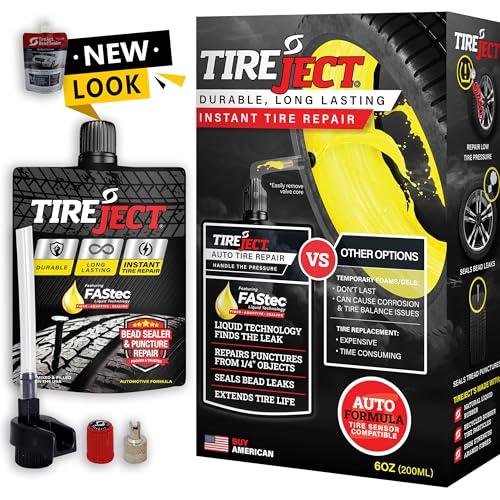 TireJect Automotive Sedan/Crossover/Truck 2-in-1 Tire Sealant & Bead Sealer Kit for tire repair of leaks and punctures - size: Sedan, Crossover, Small Truck