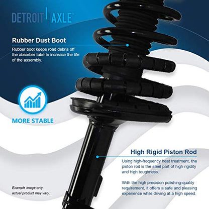 Detroit Axle - Rear 4pc Struts Kit for Toyota Camry Solara Avalon | Lexus ES300, 2 Struts & Coil Springs Assembly 2 Sway Bar Links Replacement - size: 4QS1300121/Sway Kit
