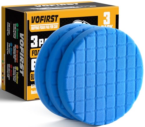 Buffing Pads 6.5 Inch, 3Pcs Blue Light Cut Foam Polishing Pads for Auto Detailing, Paint Finishing Waxing - color: Blue, size: 6.5 - Inch