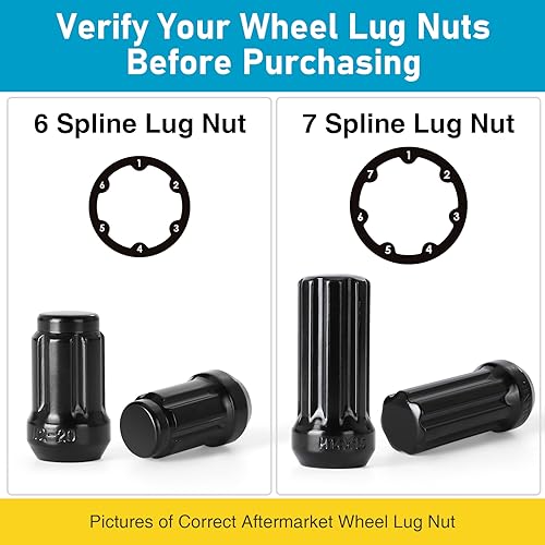 GIREORAN 2 Piece Small 6 & 7 Spline Lug Nut Socket-Tuner Socket Tool, Wheel Lock Key for Easy Installation and Removal of Aftermarket Spline Drive Wheel Locking Lug Nut