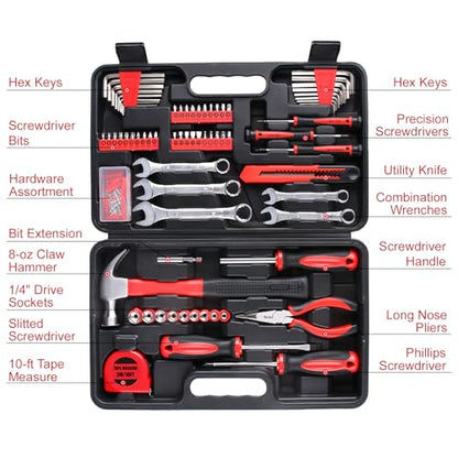 WINNER 175-Piece Multi-Purpose Automotive and Household Tool Kit in Toolbox Storage Case, Perfect for General Home and Auto Repairs, House DIY Project, Garage, Car, Travel Emergency, Father's Day Gift