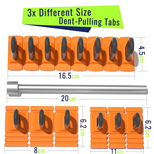 Car Dent Repair Tools Heavy Duty Paintless Repair Removal Tools Strong Dent Puller Handle Lifter Yellow Glue Tabs Powerful Body Repair Dent Remover Tool Kit for Car Dent Repair (Yellow) - color: Yellow