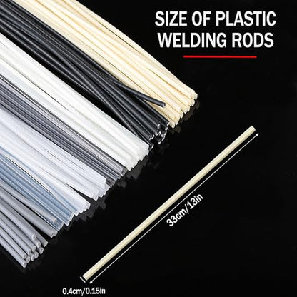 Plastic Welding Repair Rods, 7 Types PU, PP, ABS, PE, TPO, PA, PC, 8 Pieces per Type, 13 Inch, for Car Bumper Repair
