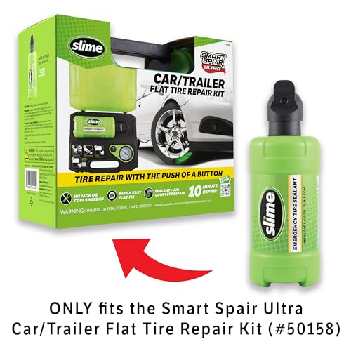 Slime 10201 Sealant Replacement Cartridge Only for Smart Spair Ultra Car Flat Tire Repair Kit, 22oz - style: Smart Spair Ultra Car Refill