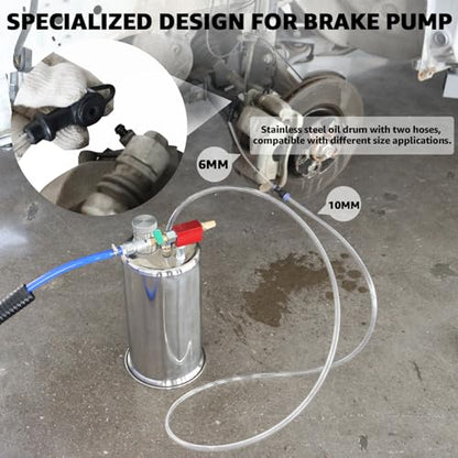 BESTOOL 6L Pneumatic Oil Extractor Pump, Stainless Steel Automotive Fluid Evacuator for Engine Oil, Brake Fluid & Brake Rotor Surface Oil, Oil & Brake Fluid Change Tool with 79" and 8" Hoses