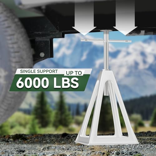 RVGUARD RV Stack Jacks 1 Pack, Aluminum Stabilizer Jacks for RV Trailer Camper, Single Support Up to 6000 Lbs, Adjustable from 11" to 17" - size: 1 Pack