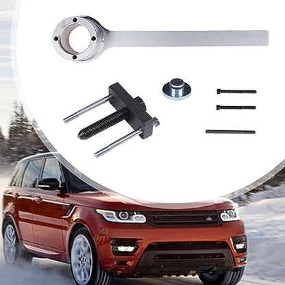 Crankshaft Pulley Removal Tool for Jag-ua-r L-a-n-d R-o-v-er V8 3.2 3.4 4.2 4.4L Engine Crankshaft Pulley Repair Tool with Storage Box