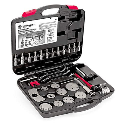 Powerbuilt Master Disc Brake Service Set, Vehicle Brake Caliper Wind Back Tool for Cars, Trucks, Piston Compression 30 Piece -648622 - style: 30 Piece