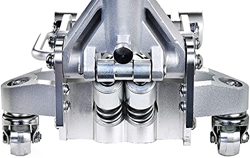 Power Zone 680060 2-Ton Dual Pump Quick Lift Aluminum Hydraulic Racing Jack, Lift Range: 3-1/2” to 16-1/2”, Silver