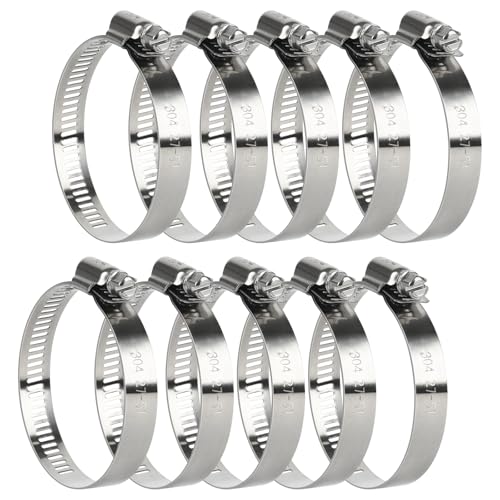 20 Pack 2 Inch Hose Clamp, Stainless Steel Hose Clamps for 1 Inch to 2 Inch Hose Pipe Large Adjustable Worm Gear Hose Clamps Assortment Kit for Automotive, Radiator, Fuel Line, Mechanical - color: Metallic 20 Pcs, size: 1"~2"