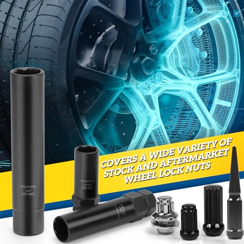 Wheel Lock Removal Kit 10 Piece, Spline Hex Master Key Set | Remove Rusted Frozen Lug Nuts, Aftermarket Wheels, Cr-Mo Steel
