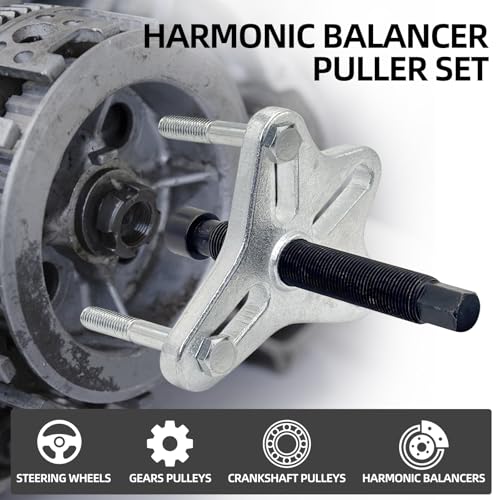Harmonic Balancer Puller 46pcs Steering Wheel Puller Flywheel Remover Crankshaft Pulley Removal Steering Wheel Pulling Set