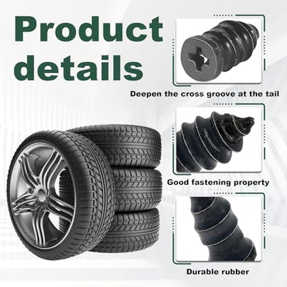 Tire Repair Rubber Nail, Spiral Rubber Nails & Screw Plugs Tire Repair Kit Self-Service Vacuum Tire Puncture Repair Tool for Car, Motorcycle, Truck, Tractor, Jp -Reliable Tire Repair (100Pcs) - size: 100Pcs