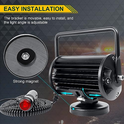 SKYWORLD 2Pcs Portable Magnetic Base Led Work Light Bar, 5 inch 72W Flood Beam, 12V 24V Off Road Driving Lights Fog Lamp for Car Truck 4x4 SUV ATV Tractors Excavator, 6000K White, Led Search Lights - size: 2Pcs 5 Inch 72W Flood