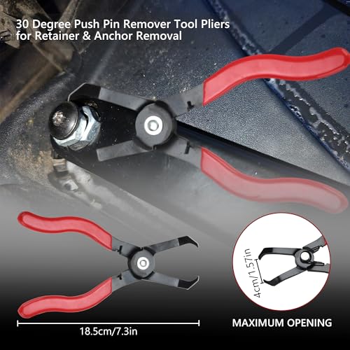 6Pcs Fuel Line Disconnect Tool Set, 9" Fuel Filter Caliper, Professional Hose Clamp Kit, Pipe Clamp Clip, 30 Degree Disconnect Pliers for Auto Maintenance with Storage Case