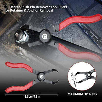6Pcs Fuel Line Disconnect Tool Set, 9" Fuel Filter Caliper, Professional Hose Clamp Kit, Pipe Clamp Clip, 30 Degree Disconnect Pliers for Auto Maintenance with Storage Case