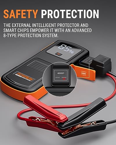 Powrun P-ONE MAX Jump Starter, 4000A Portable Jump Box, Car Jump Starter Battery Pack for All Gas or Diesel Engines up to 10.0L, 12V Car Battery Jump Starter with a Carrying Case